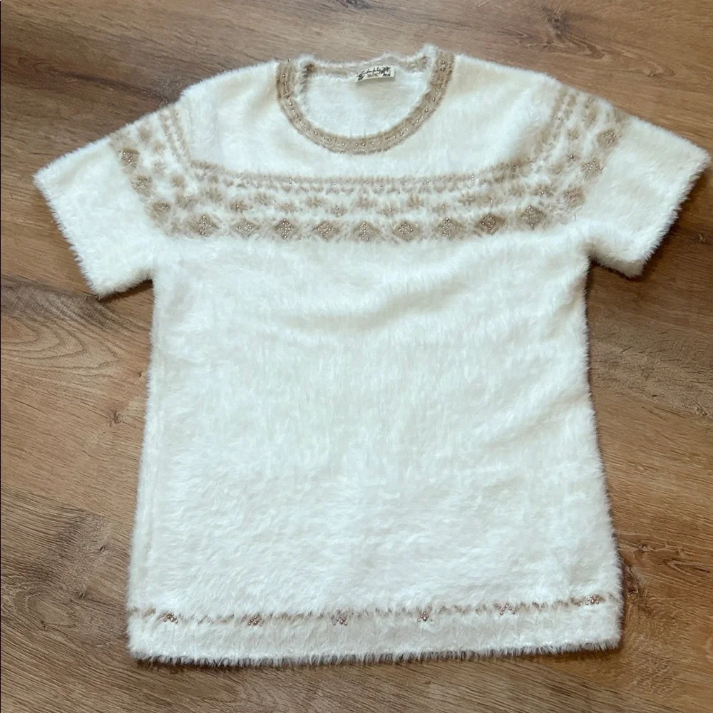 Free People Intimately Best Weekend Tee Fuzzy Sweater Small - Picture 3 of 6